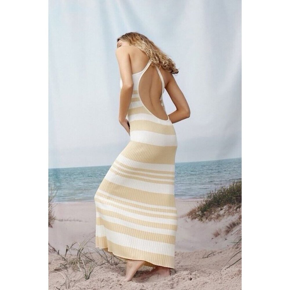 Significant Other Sage Dress Almond & Cream Stripe Rib Knit - Picture 6 of 6